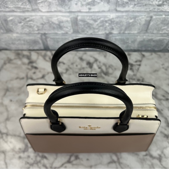 Kate Spade Madison Colorblock Medium Satchel Crossbody In Toasted Hazelnut - Picture 5 of 11